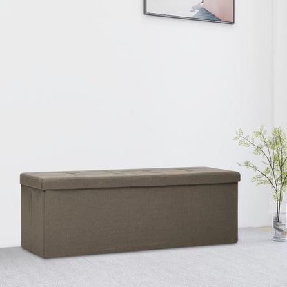 Banc pliable avec rangement aspect lin marron