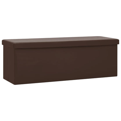 Banc pliable avec rangement en PVC marron