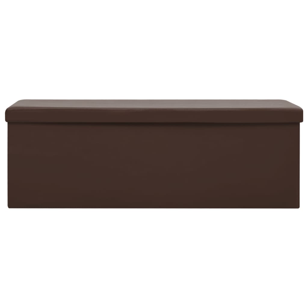 Banc pliable avec rangement en PVC marron