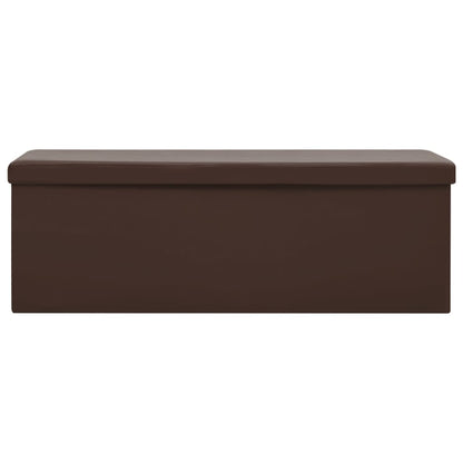 Banc pliable avec rangement en PVC marron