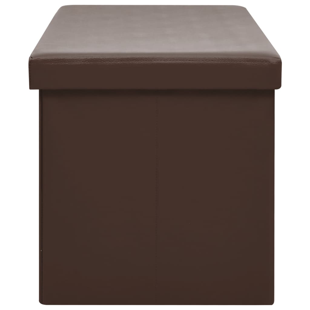 Banc pliable avec rangement en PVC marron