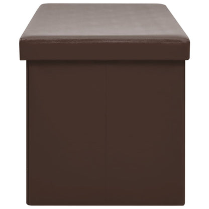 Banc pliable avec rangement en PVC marron