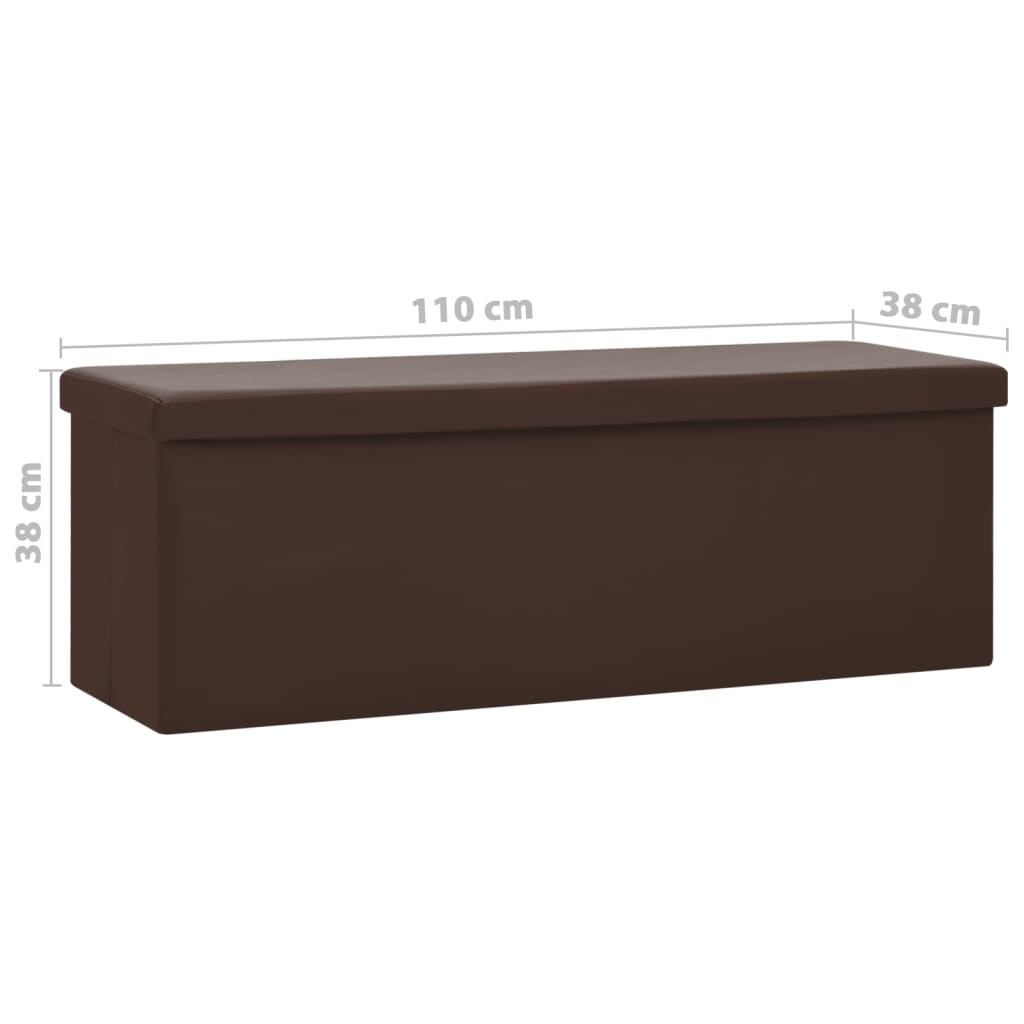 Banc pliable avec rangement en PVC marron