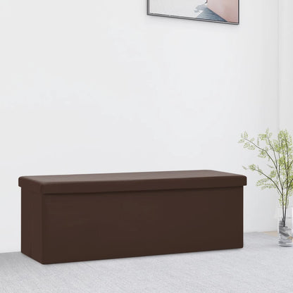 Banc pliable avec rangement en PVC marron