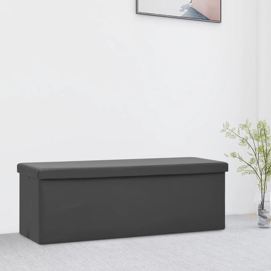 Banc pliable avec espace de rangement PVC gris