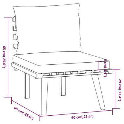 5-tlg. Garten-Lounge-Set mit Kissen Massivholz Akazie