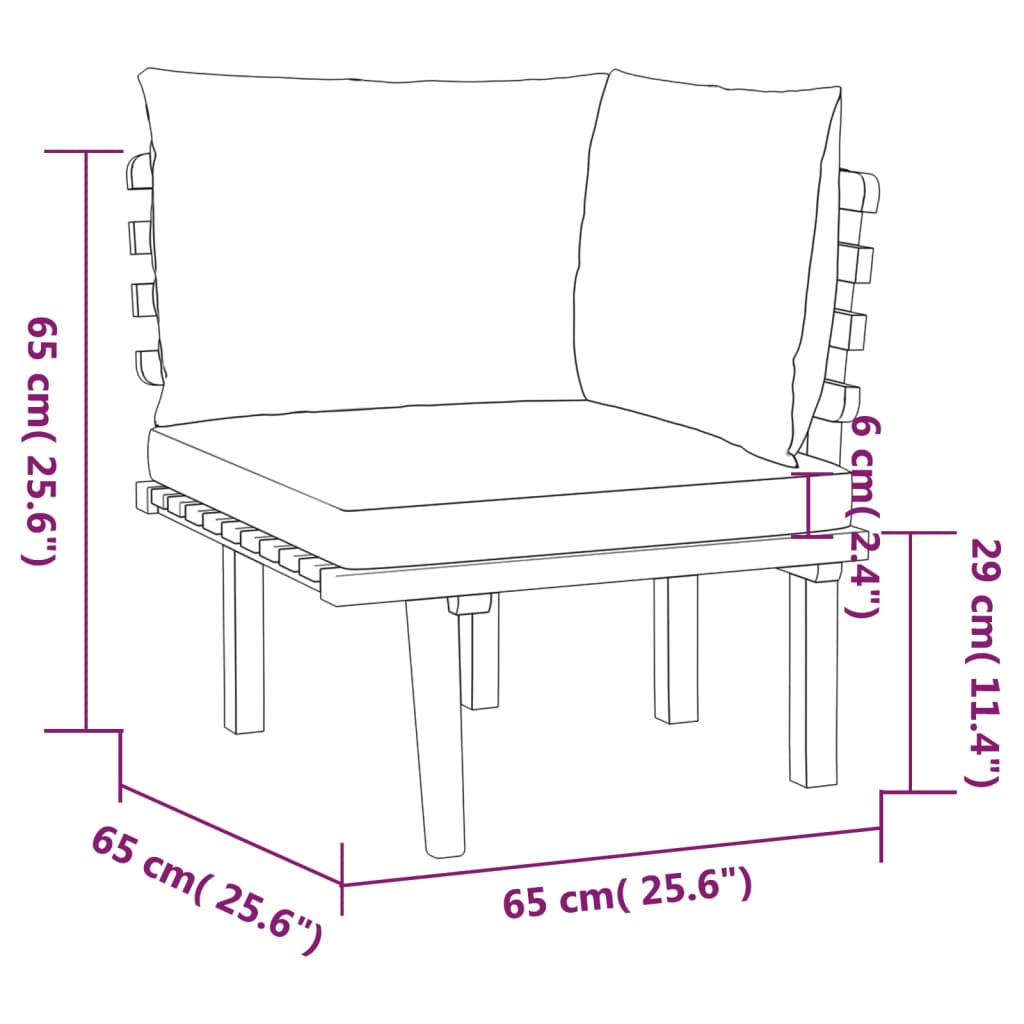 11-tlg. Garten-Lounge-Set mit Kissen Massivholz Akazie