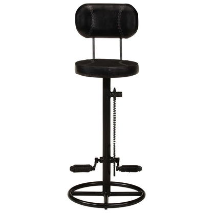 Tabourets de bar 2 pcs. Cuir de chèvre véritable noir