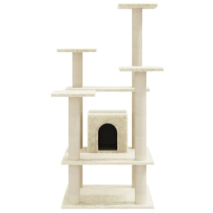 Arbre à chat avec griffoir en sisal crème 110 cm