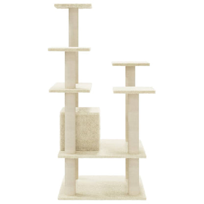 Arbre à chat avec griffoir en sisal crème 110 cm