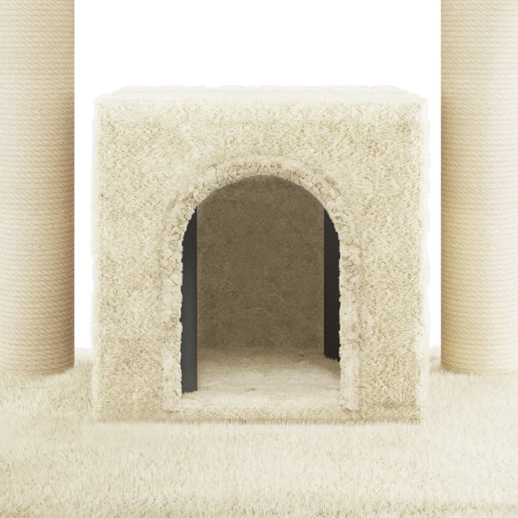 Arbre à chat avec griffoir en sisal crème 110 cm