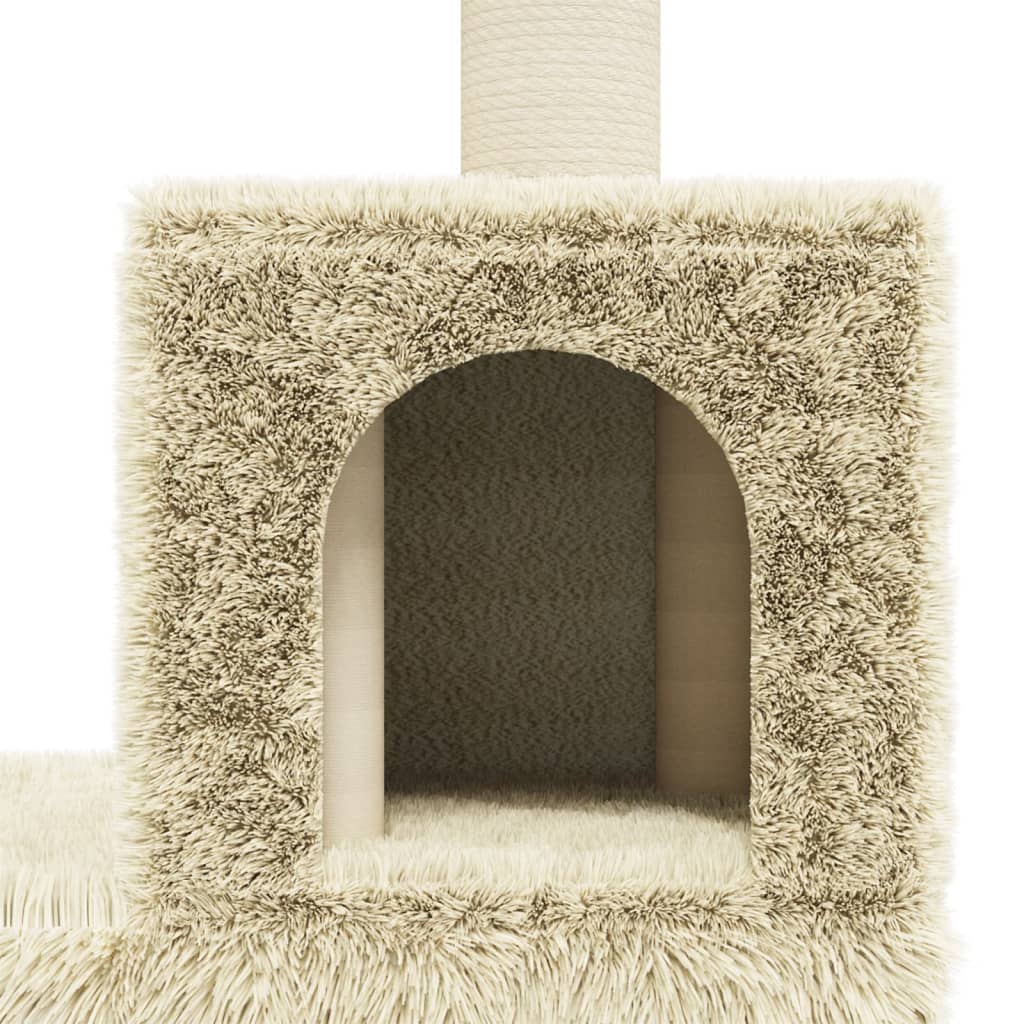 Arbre à chat avec griffoir en sisal crème 188 cm