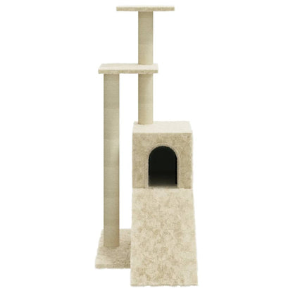 Arbre à chat avec griffoir en sisal crème 92 cm