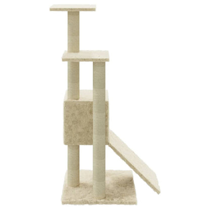 Arbre à chat avec griffoir en sisal crème 92 cm