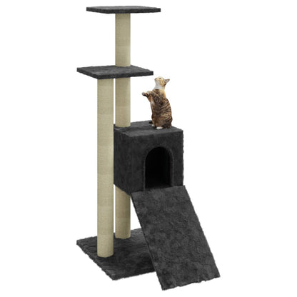 Arbre à chat avec griffoir en sisal gris foncé 92 cm