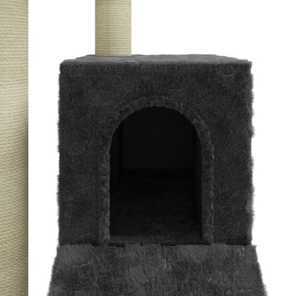 Arbre à chat avec griffoir en sisal gris foncé 92 cm