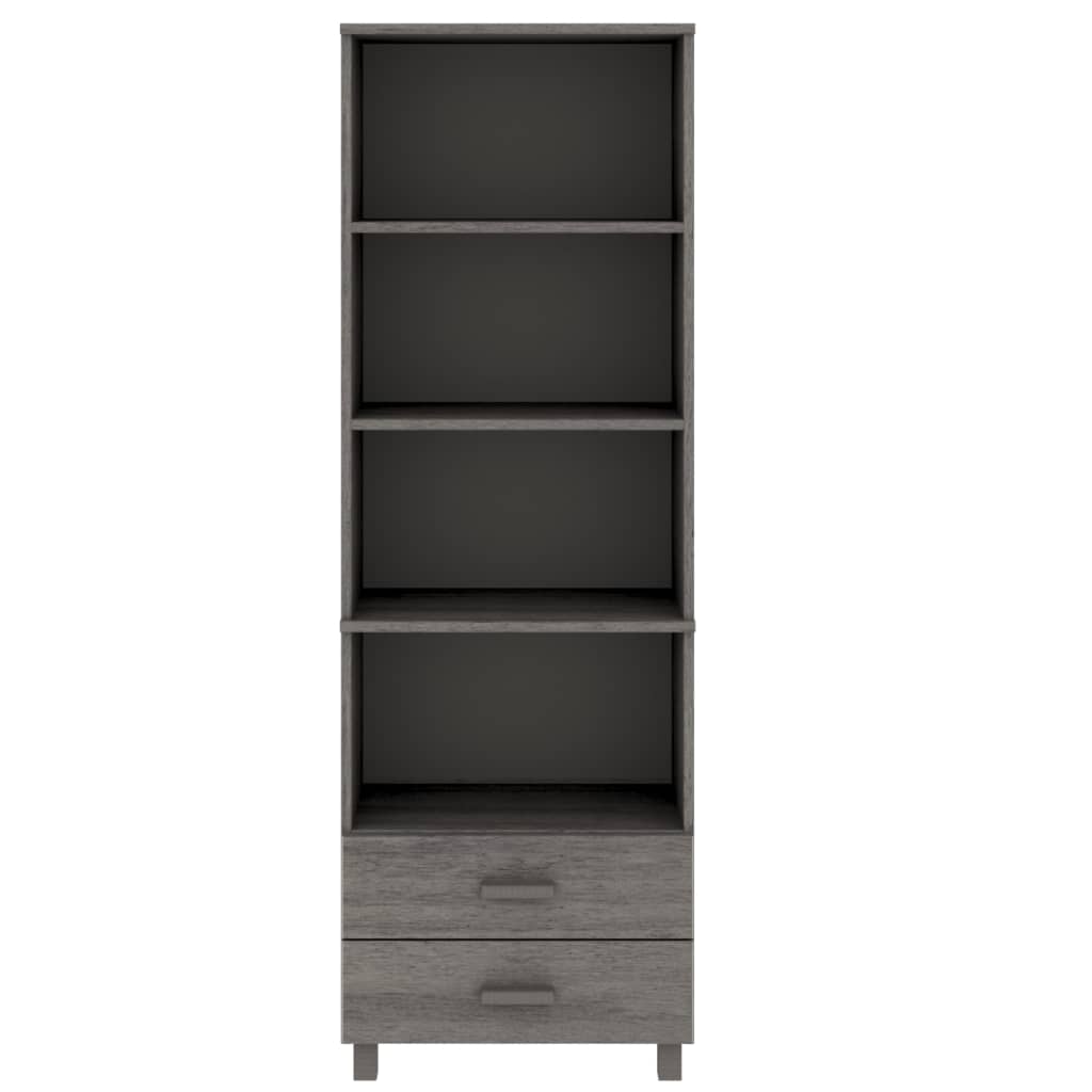 Highboard HAMAR Hellgrau 60x35x180 cm Massivholz Kiefer