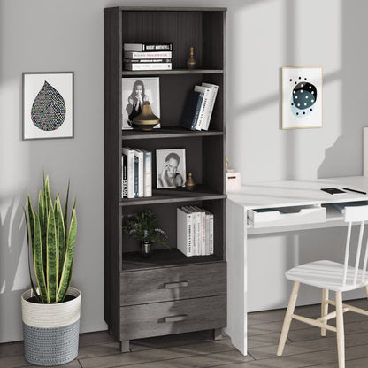 Highboard HAMAR Hellgrau 60x35x180 cm Massivholz Kiefer