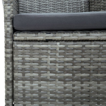 9-tlg. Garten-Essgruppe mit Kissen Poly Rattan Grau