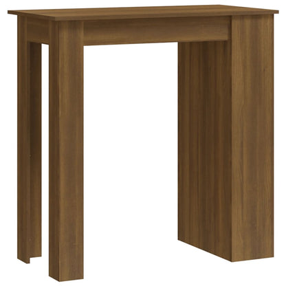 Table de bar avec étagère chêne brun 102x50x103,5 cm matériau bois