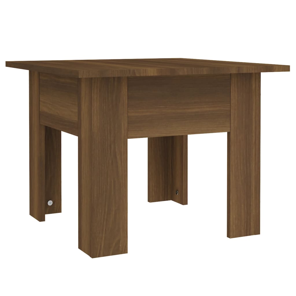 Mesa de centro aspecto roble marrón 55x55x42 cm de madera