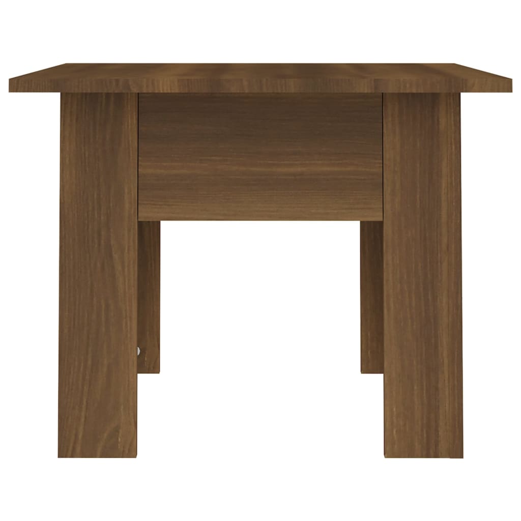 Mesa de centro aspecto roble marrón 55x55x42 cm de madera