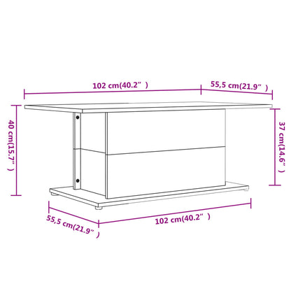 Couchtisch Räuchereiche 102x55,5x40 cm Holzwerkstoff