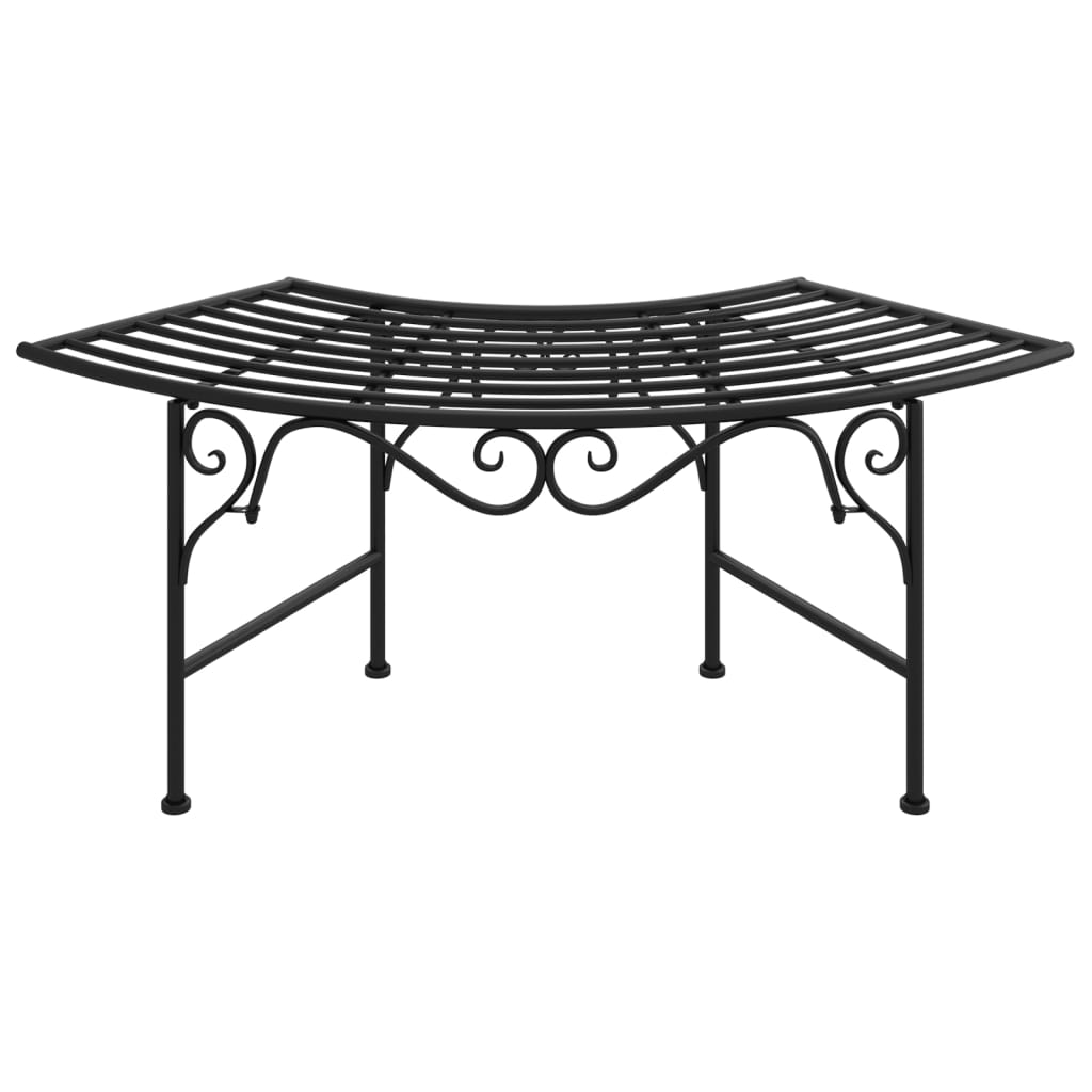 Banc d'arbre 113 cm acier noir