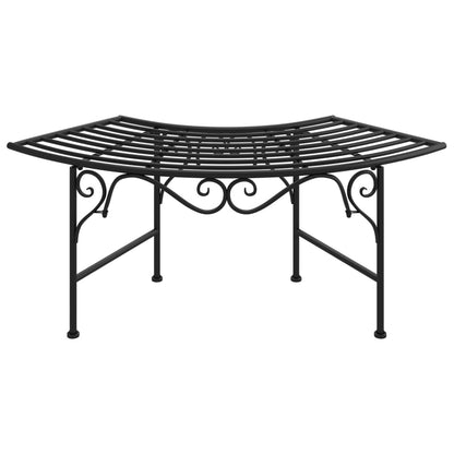 Banc d'arbre 113 cm acier noir