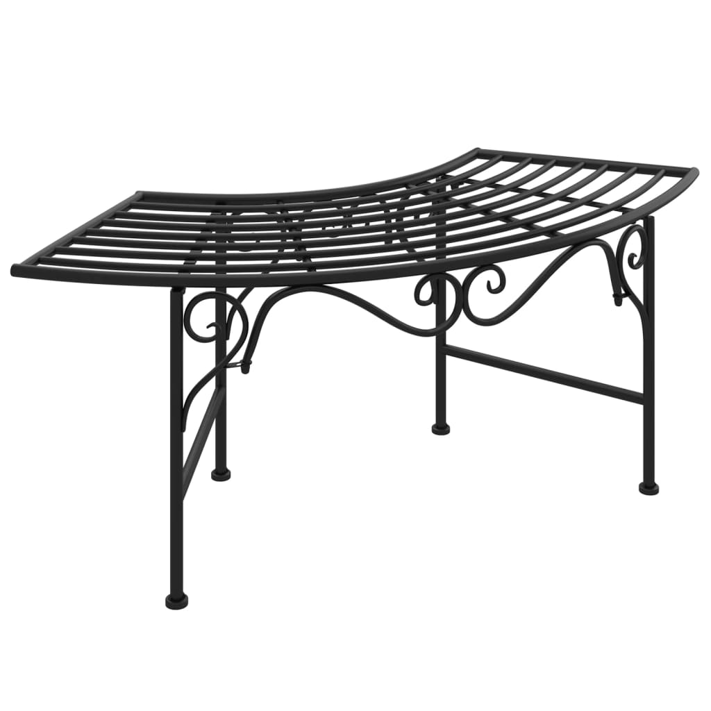 Banc d'arbre 113 cm acier noir