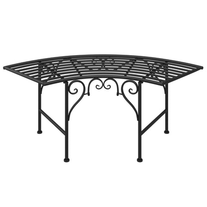 Banc d'arbre 113 cm acier noir