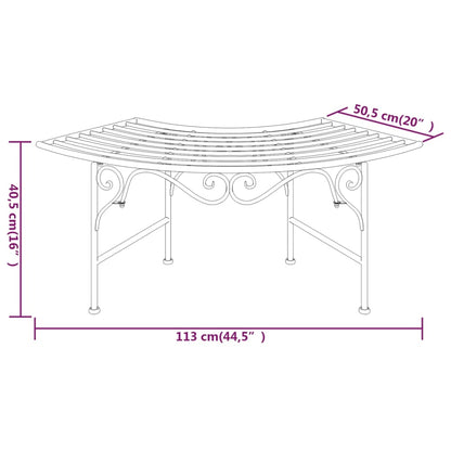 Banc d'arbre 113 cm acier noir