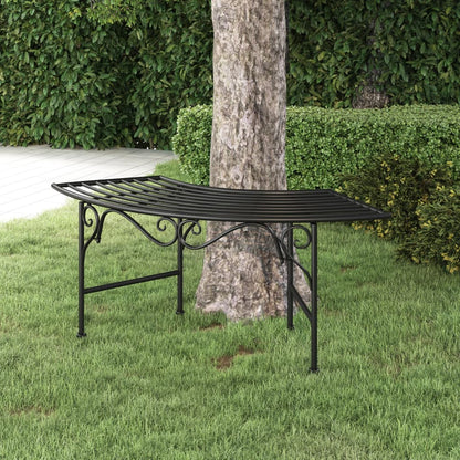 Banc d'arbre 113 cm acier noir