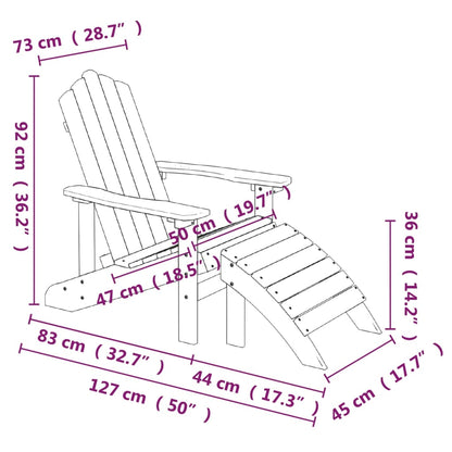 Adirondack-Gartenstühle mit Hocker & Tisch HDPE Anthrazit