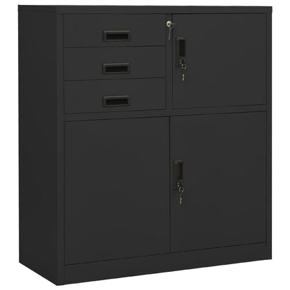 Büroschrank mit Pflanzkasten Anthrazit 90x40x125 cm Stahl