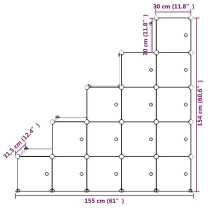 Kinderschrank Modular mit 15 Würfeln Blau PP