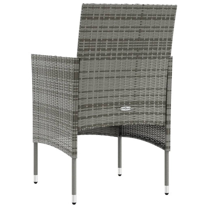 16-tlg. Garten-Lounge-Set mit Auflagen Poly Rattan Grau