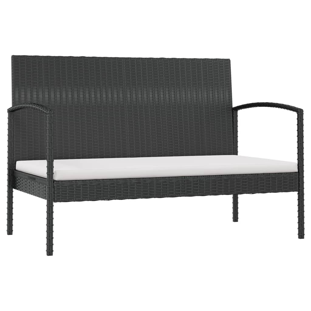 16-tlg. Garten-Lounge-Set mit Auflagen Poly Rattan Schwarz