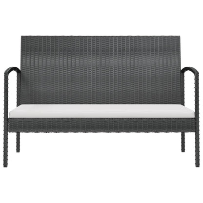 16-tlg. Garten-Lounge-Set mit Auflagen Poly Rattan Schwarz