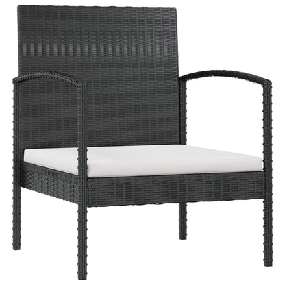 16-tlg. Garten-Lounge-Set mit Auflagen Poly Rattan Schwarz