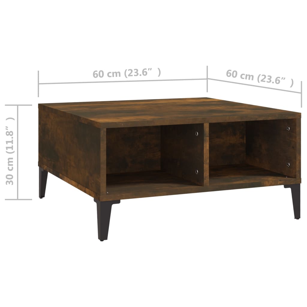 Couchtisch Räuchereiche 60x60x30 cm Holzwerkstoff