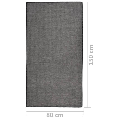 Outdoor-Teppich Flachgewebe 80x150 cm Grau