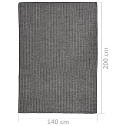 Alfombra de exterior tejido plano 140x200 cm gris