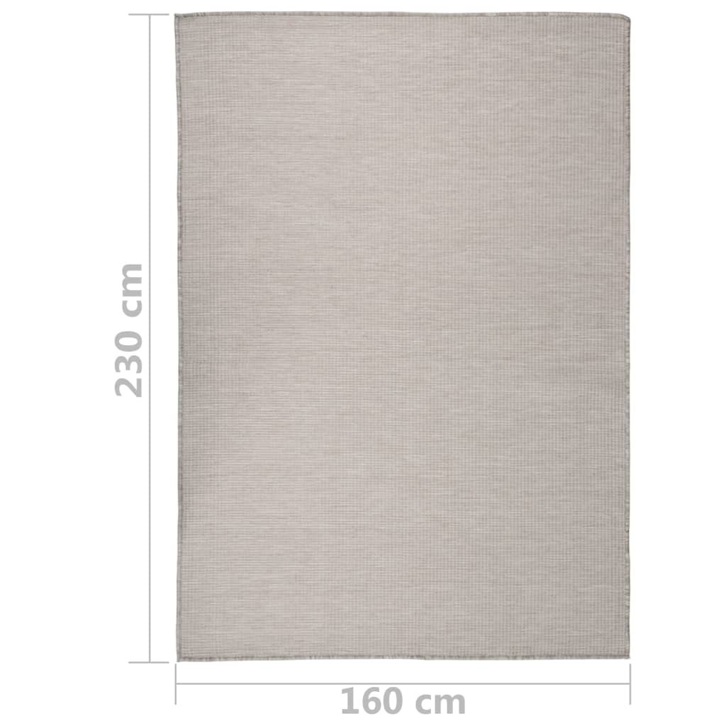 Outdoor-Teppich Flachgewebe 160x230 cm Taupe