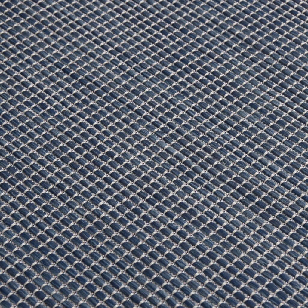 Alfombra de exterior tejido plano 140x200 cm azul