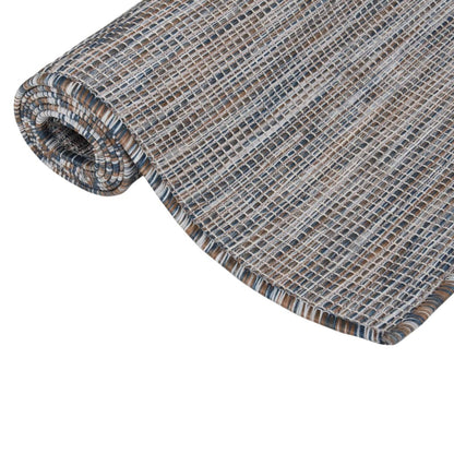 Outdoor-Teppich Flachgewebe 160x230 cm Braun und Blau