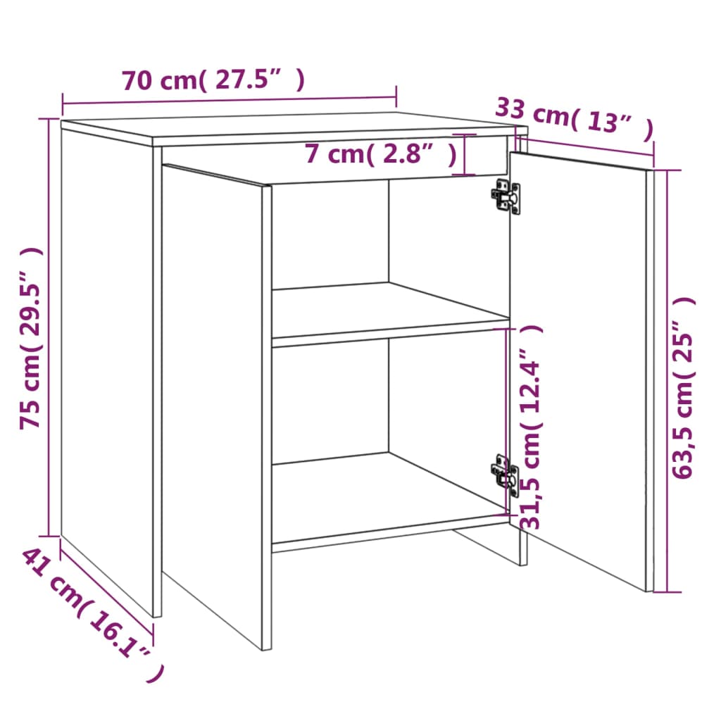 2-tlg. Sideboard Sonoma-Eiche Holzwerkstoff