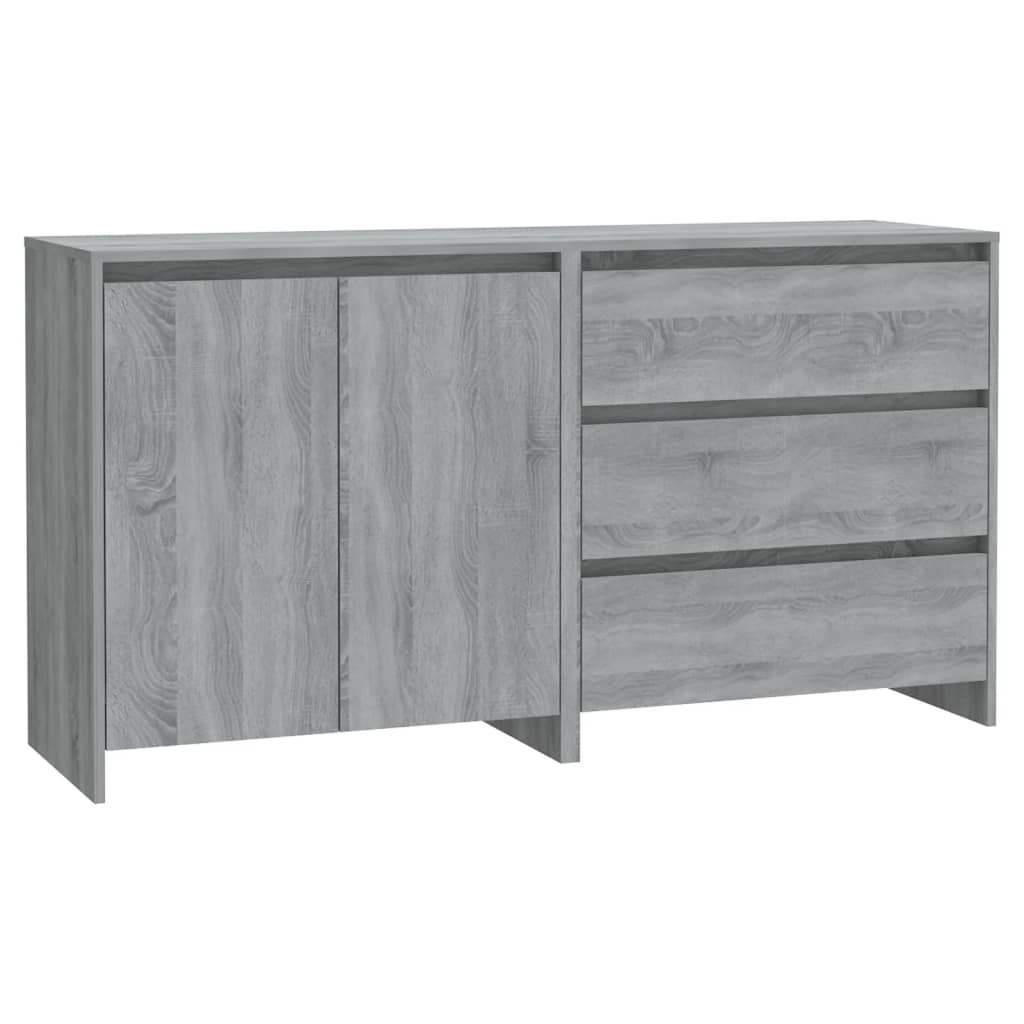 2-tlg. Sideboard Grau Sonoma Holzwerkstoff