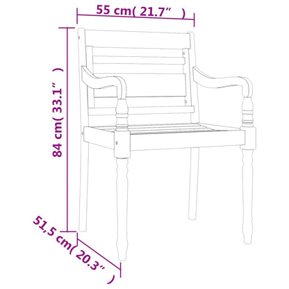 5-tlg. Garten-Essgruppe Massivholz Teak