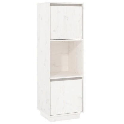 Highboard Weiß 38x35x117 cm Massivholz Kiefer